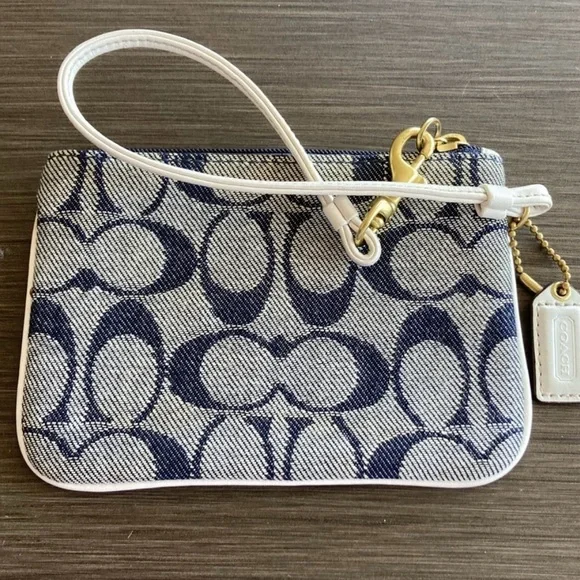 Coach Blue and White Wristlet - Picture 2 of 6